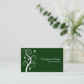 Carte De Visite Plante - Blanc sur Vert foncé 003300 (Debout devant)