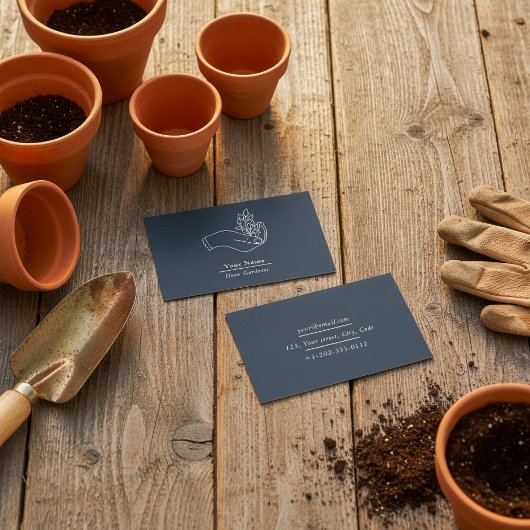 Carte de visite plante bleu jardinier