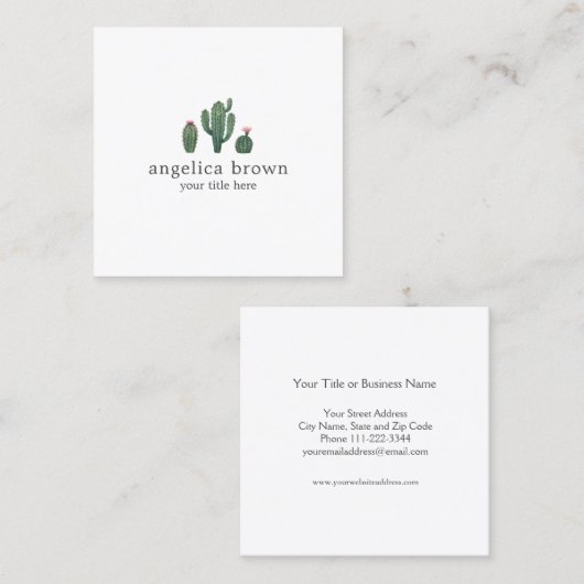 Carte de visite Plante de Cactus (Devant / Derrière)