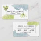 Carte de visite Plante de la maison Aquarelle (Devant / Derrière)