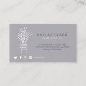 Carte De Visite Plante de la maison en pointillés Accueil en trans (Dos)