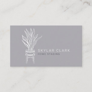 Carte De Visite Plante de la maison en pointillés Accueil en trans