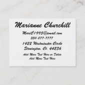 Carte De Visite Plante de la semence et de regarder la croissance  (Dos)