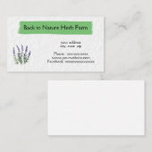 Carte De Visite Plante de lavande (Devant / Derrière)