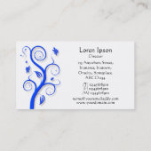 Carte De Visite Plante de Posh (Ombré) - Bleu sur Blanc (Dos)