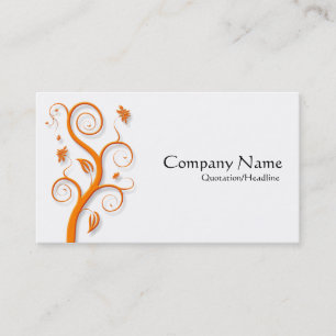 Carte De Visite Plante de Posh (Ombré) - orange sur blanc