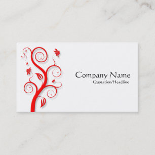 Carte De Visite Plante de Posh (Ombré) - Rouge sur blanc