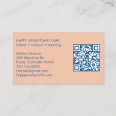 Carte De Visite Plante de soins plantes assis mignon porte avant Q (Dos)