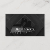 Carte De Visite Plante d'excavateur de construction Opérateur Noir (Devant)