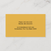 Carte De Visite Plante d'excavateur de construction professionnell (Dos)