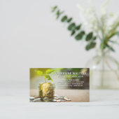 Carte De Visite Plante en croissance en Jar de pièces | Finance (Debout devant)