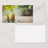 Carte De Visite Plante en croissance en Jar de pièces | Finance (Devant / Derrière)