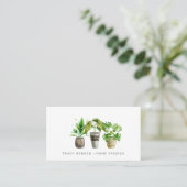 Carte de visite Plante en pot à l'aquarelle (Debout devant)