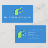 Carte De Visite Plante Face Nature Vegan (Devant / Derrière)