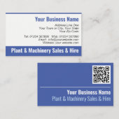 Carte De Visite Plante & Machinerie Ventes et location QR Code (Devant / Derrière)