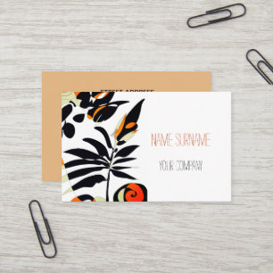 Carte de visite plante noir et orange