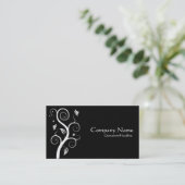 Carte De Visite Plante Posh - Blanc sur Noir (Debout devant)