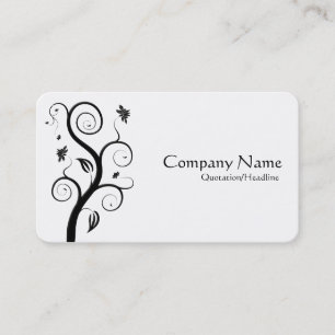 Carte De Visite Plante Posh - Noir sur Blanc