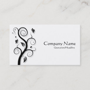 Carte De Visite Plante Posh (Ombré) - Noir sur Blanc