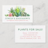 Carte De Visite Plante succulent à la maison sophistiqué (Devant / Derrière)