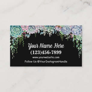Carte de visite Plante Succulent Conception enchan