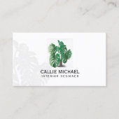 Carte De Visite Plante vert aquarelle (Devant)