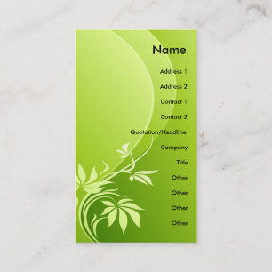 CARTE DE VISITE PLANTE VERT D'IMAGINAIRE