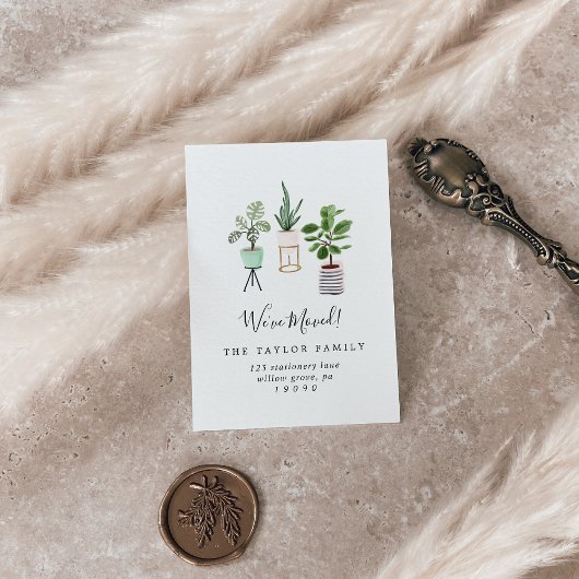 Carte De Visite Plantes de maison pointillés Nous avons déplacé la