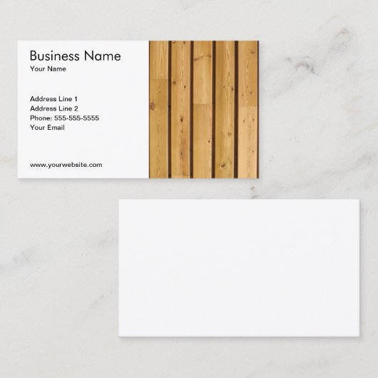 Carte De Visite Plaque classique simple en bois (Devant / Derrière)