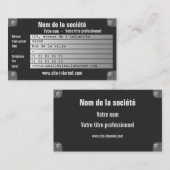 Carte De Visite plaque constructeur (Devant / Derrière)