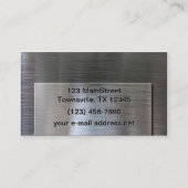 Carte De Visite Plaque d'acier balayée à la mode (Dos)