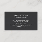 Carte De Visite Plaque d'acier diamanté noir (Dos)