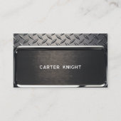 Carte De Visite Plaque d'acier diamanté noir (Devant)