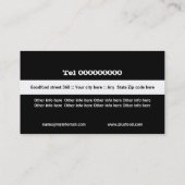 Carte De Visite Plaque de couverts en texte du restaurant noir bla (Dos)