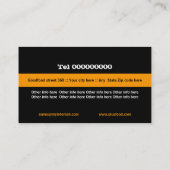 Carte De Visite Plaque de couverts orange noir blanc (Dos)