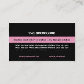 Carte De Visite Plaque de couverts rose noir blanc (Dos)