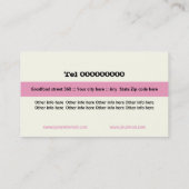 Carte De Visite Plaque de couverts rose noir blanc (Dos)