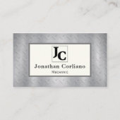 Carte De Visite Plaque de diamant métallique avec Monogramme (Devant)