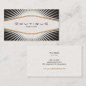 Carte De Visite Plaque de diamant noir et blanc rétro (Devant / Derrière)