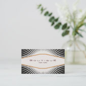 Carte De Visite Plaque de diamant noir et blanc rétro (Debout devant)