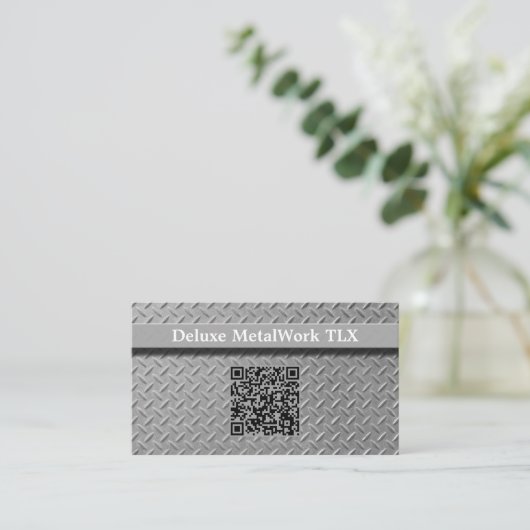 Carte De Visite Plaque de diamant professionnelle QR Code Rustique (Debout devant)