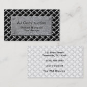 Carte De Visite Plaque de métal professionnelle de construction (Devant / Derrière)