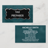 Carte De Visite Plaque de nom élégante du préparateur fiscal (Devant / Derrière)