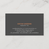 Carte De Visite Plaque de nom - Noir sur Orange f79256 (Dos)