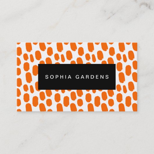 Carte De Visite Plaque de nom - Paint Strokes - Orange (Devant)