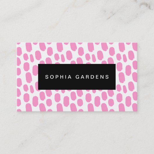 Carte De Visite Plaque de nom - Paint Strots - Rose (Devant)