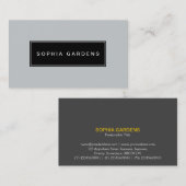 Carte De Visite Plaque de nom v2 - Noir sur Gris c6cbcc (Devant / Derrière)