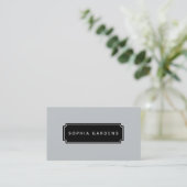 Carte De Visite Plaque de nom v3 - Noir sur gris c6cbcc (Debout devant)