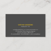 Carte De Visite Plaque de nom v3 - Noir sur gris c6cbcc (Dos)