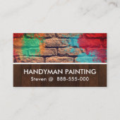 Carte De Visite Plaque de peinture de couche de bois de brique (Devant)